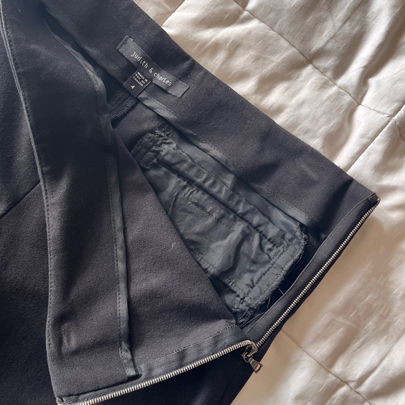 Judith & Charles Cropped Side Zip Stretch Trousers 4 Black - Picture 15 of 16